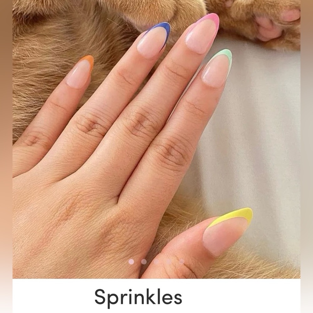 Glamnetic Sprinkles French Tip Press-On Nails - Multicolor